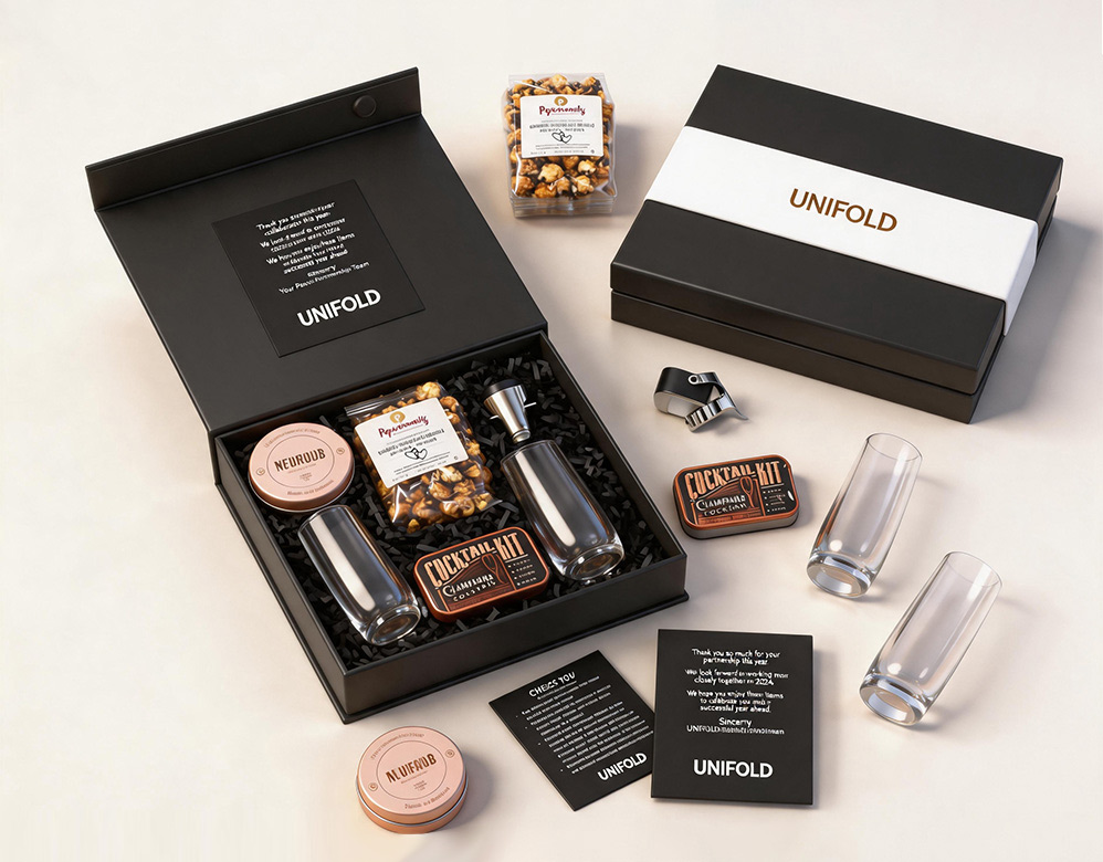 Custom Rigid Corporate Gift Box with Gold Foil Stamping – Vietnam Origin