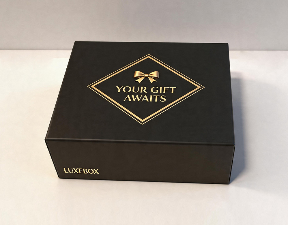 Custom Rigid Corporate Gift Box with Gold Foil Stamping – Vietnam Origin